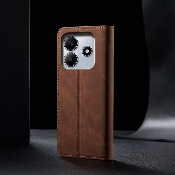 Jeans Xiaomi Redmi Note 14 4G flip etui - Kaffe
