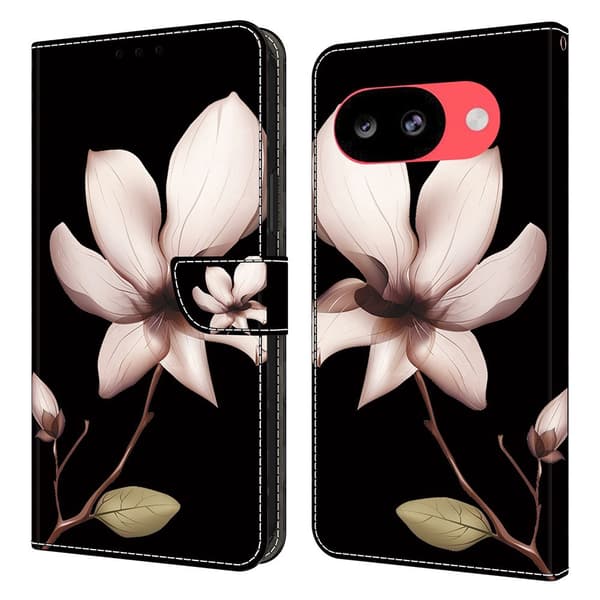 Wonderland Google Pixel 10a flip etui - Pink Blomst
