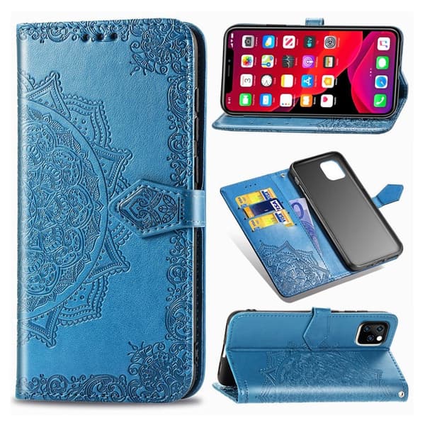 Mandala iPhone 11 Pro Max Flip kotelot - Sininen