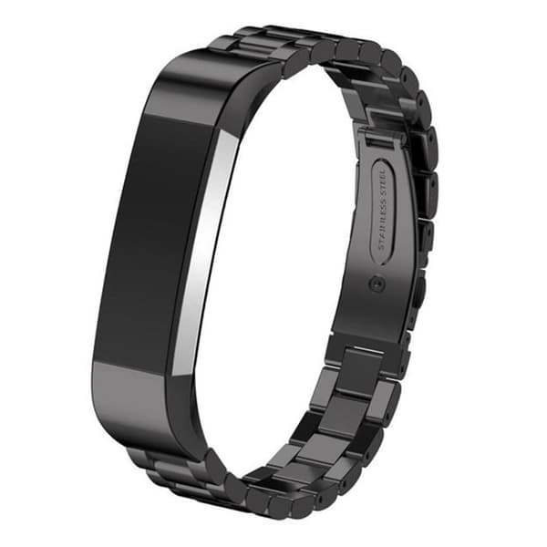 Luxury Three Bead Rustfritt Stål Stropp Folding Clasp For Fitbit Alta - Svart