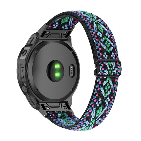 Elastisk, åndbar nylon-urrem til Garmin-ur - Grøn