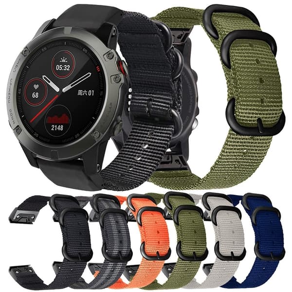26mm nylon ranneke Garmin kellolle - Oranssi