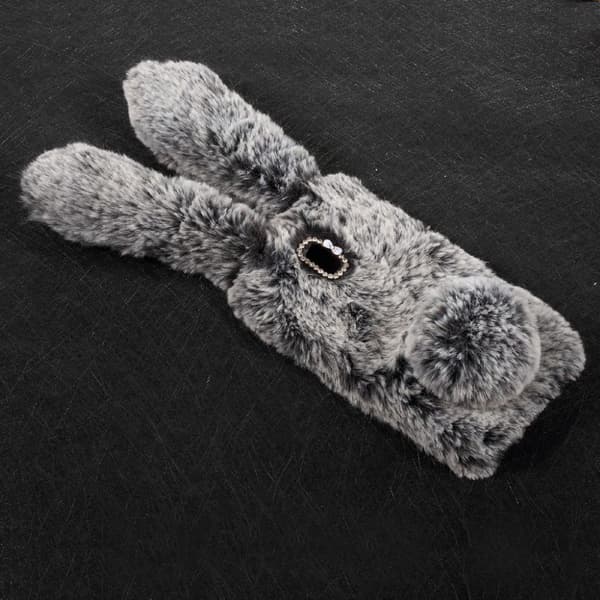 Fluffy Rabbit Samsung Galaxy J5 (2017) skal - Silver/Grå