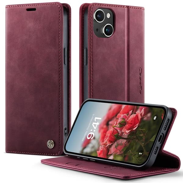 CaseMe iPhone 13 vintage etui - Rød