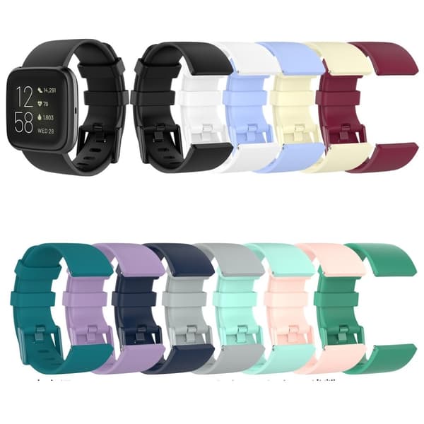 Fitbit Versa 2 / Versa Lite silikon klokkereim - Hvit / Størrelse: L