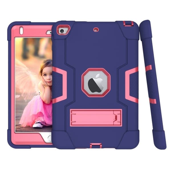 iPad Mini (2019) støtsikker hybrid deksel - Mørk Blå / Rose