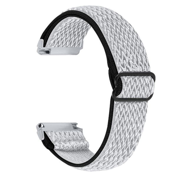 Fitbit Versa 2 / Versa Lite elastisk klokkerem med justerbar spenne - Svart / Hvit