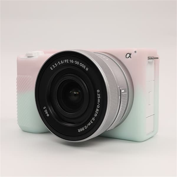 Sony ZV-E10 II Camera Protective Case Scratch Resistant Silicone Cover - Pink / Green