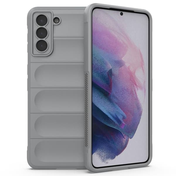Mjukt greppformat Samsung Galaxy S21 Plus 5G skal - Silver/Grå