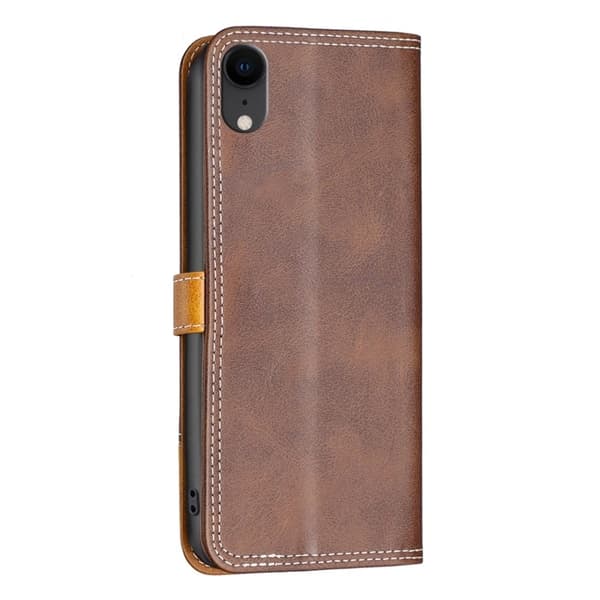 BINFEN tofarget læretui for iPhone Xr - Kaffe