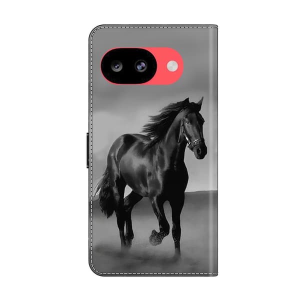 Wonderland Google Pixel 10a flip-etui - Svart Hest