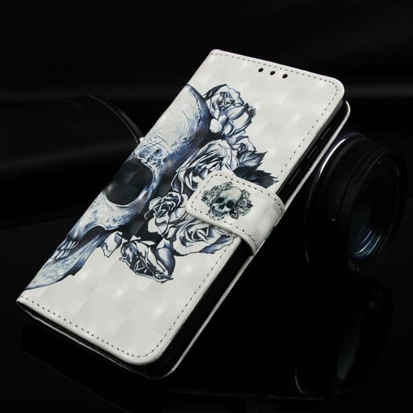 Samsung Galaxy A50 mønstret læderetui - Dødningehoved
