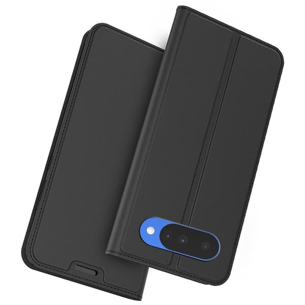 Sileä ja ohut premium-PU-nahkakotelo Google Pixel 10 - Musta