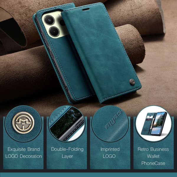 CaseMe Xiaomi Redmi Note 14 4G smooth etui - Blå