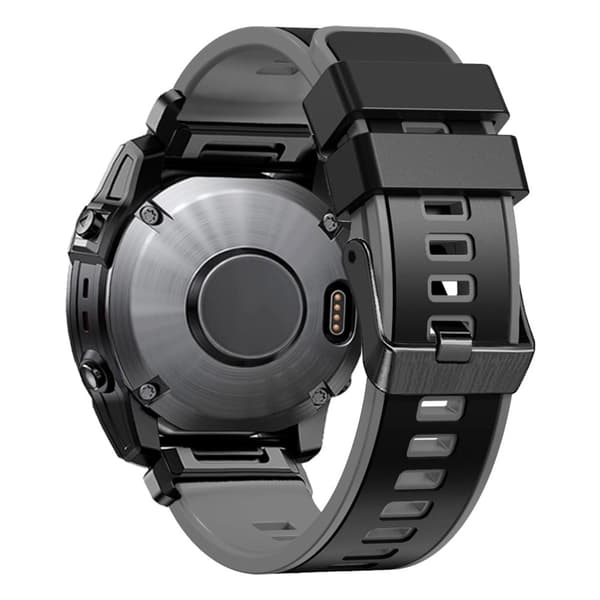 Dobbeltfarvet silikoneurrem til Garmin Watch - Sort / Grå