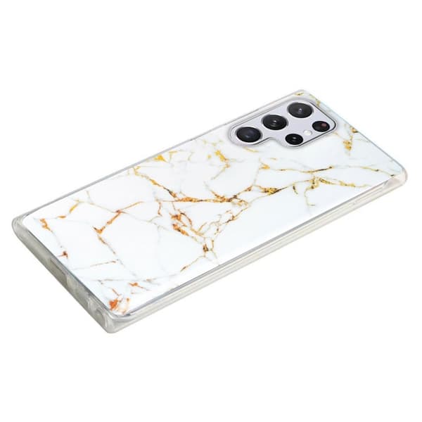 Marble Samsung Galaxy S23 Ultra Etui - Hvit
