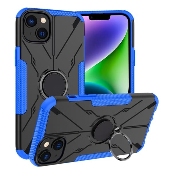 Kickstand-deksel med magnetisk ark for iPhone 14 Plus - Blå