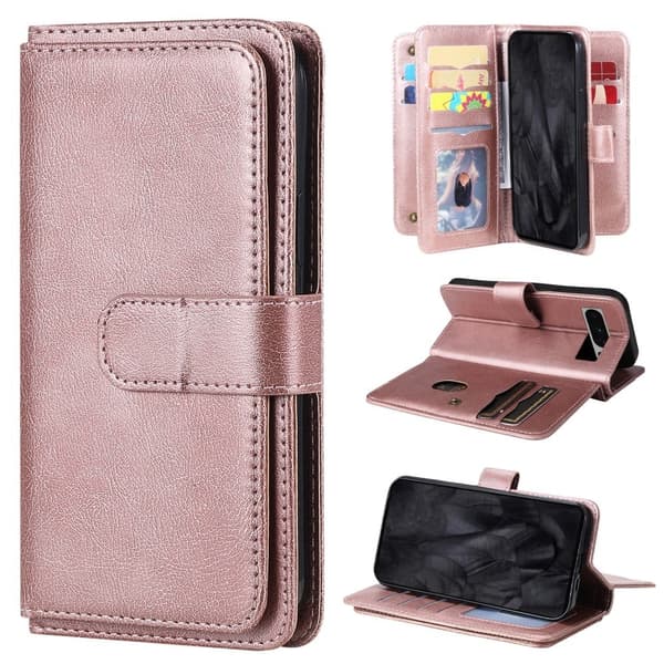 10-slot Lommebok Etui til Google Pixel 8 Pro - Rose Gull