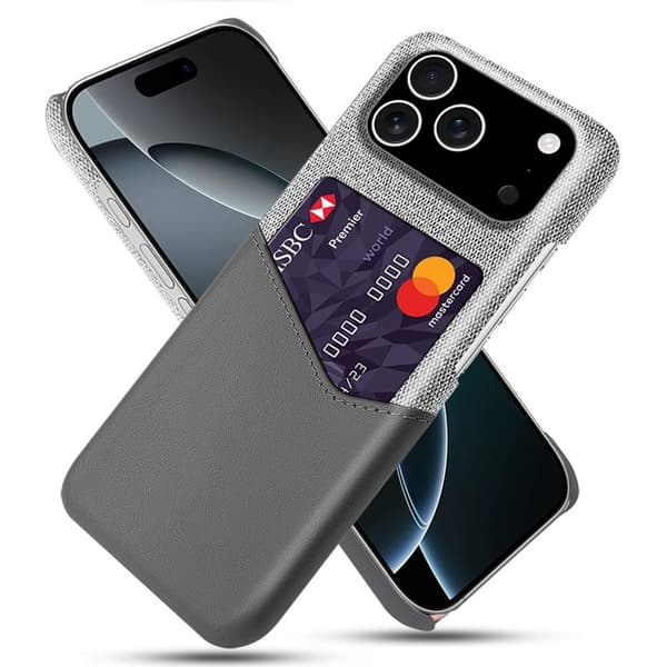 Bofink iPhone 17 Pro korttikotelo - Harmaa