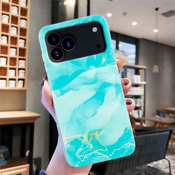 Marble design iPhone 17 Pro Max cover - Grøn
