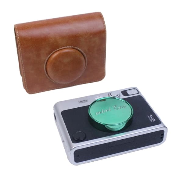 Fujifilm Instax Mini Evo PU-läderfodral med rem - Brun