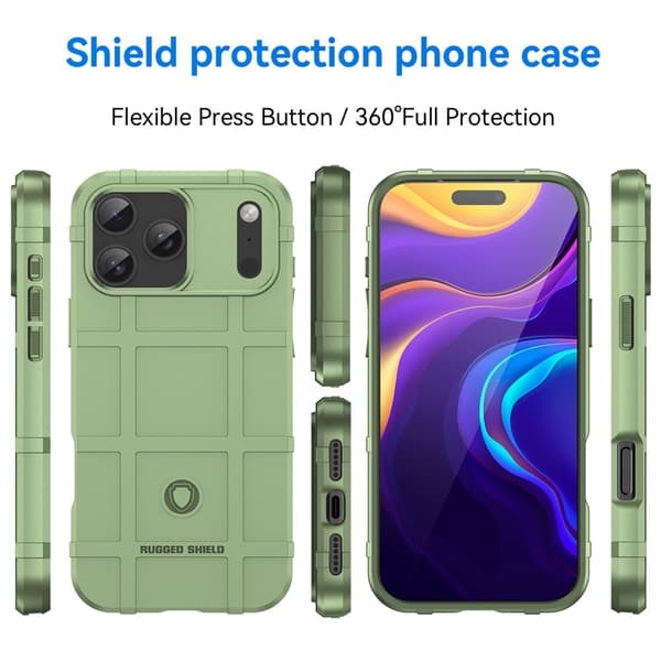 Rugged Shield iPhone 17 Pro Max Cover - Grøn