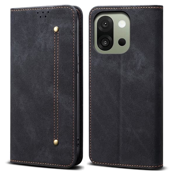 Jeans OnePlus 13s flip etui - Sort