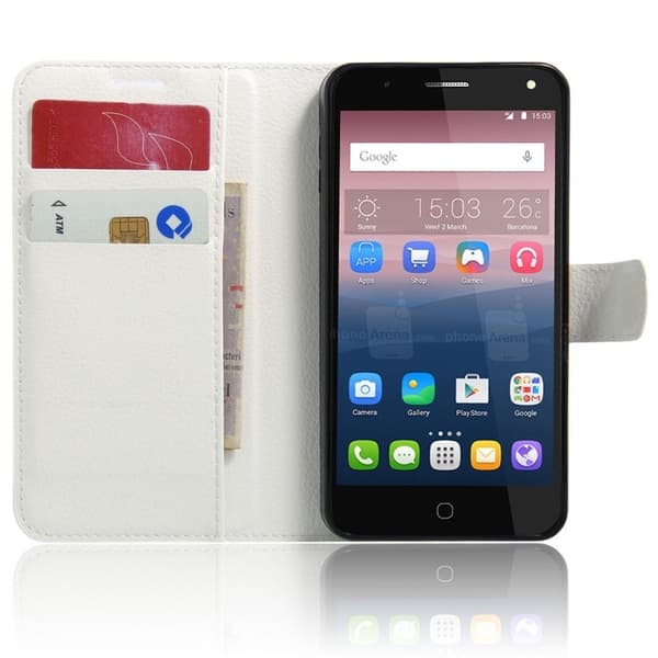 Mankell Alcatel Pop 4 Lychee Textur Fodral - Vit