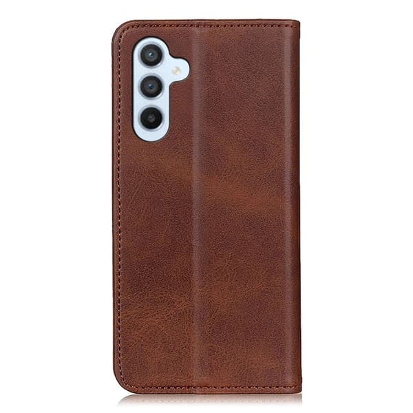 Flip Etui med Pung i Ægte Læder til Samsung Galaxy A24 4G - Kaffe