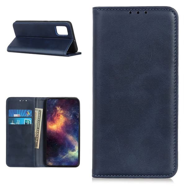 Wallet-style ægte Læder Flipcase til Samsung Galaxy A52 5G - Blå