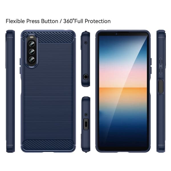 Carbon Flex Sony Xperia 10 IV cover - Blå