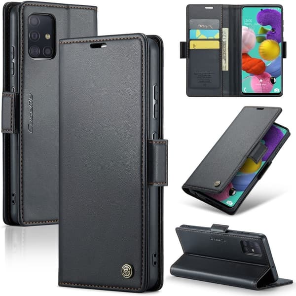 CaseMe Samsung Galaxy A51 Smooth Etui - Sort