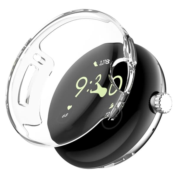 Google Pixel Watch läpinäkyvä suojus näytönsuojalla