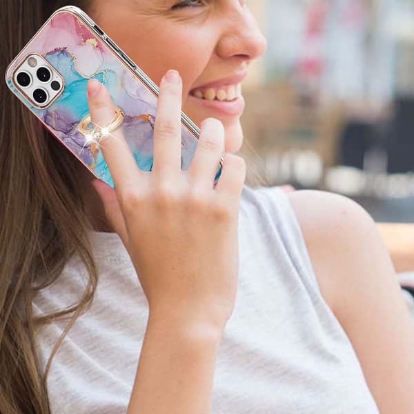 Marble design iPhone 12 Pro Max cover - Mælkevejen Marmor Blå