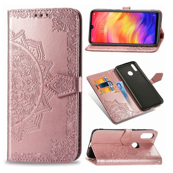 Mandala Xiaomi Redmi Note 7 / Note 7 Pro / Note 7S etui - Rødguld