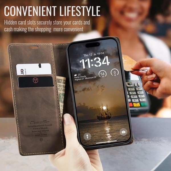 CaseMe iPhone 17 Pro Max vintage etui - Kaffe