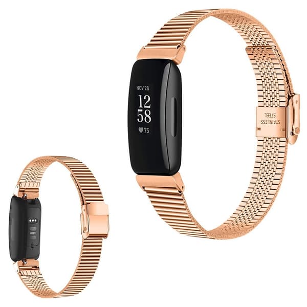 Stilfuld urrem i rustfrit stål til Fitbit Inspire 2 - Rødguld