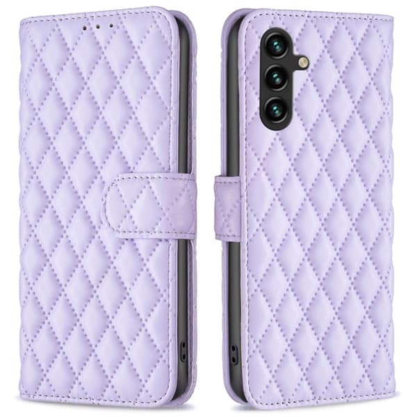 Rombemønster, matt flip-deksel for Samsung Galaxy A15 - Lilla