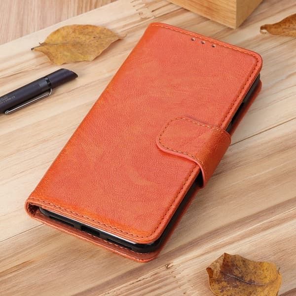 Neptune Læder iPhone 16e Flip etui - Orange