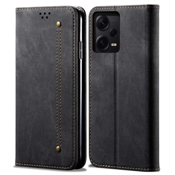 Jeans Xiaomi Redmi Note 12 Pro Läppäkotelo - Musta
