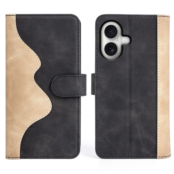 Tofarget lærdeksel for iPhone 17 - Svart