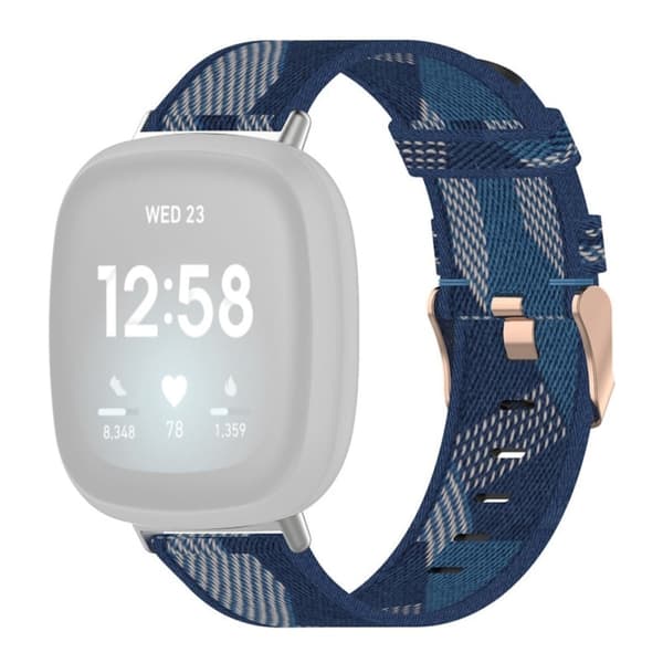 Fitbit Sense 2 / Versa 4 klokkerem i nylon - Blå Stripe