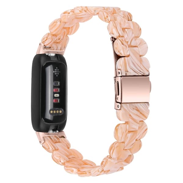 Fitbit Inspire 3 oval harpiksrem i rustfrit stål - Silke Hvid