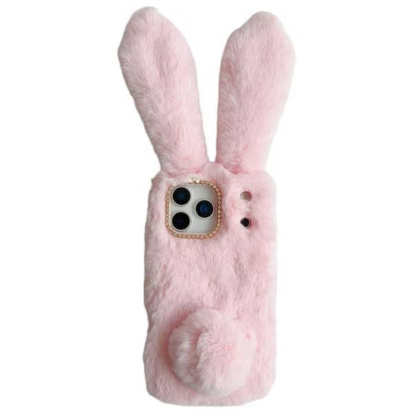 Fluffy Rabbit iPhone 17 Pro deksel - Rosa