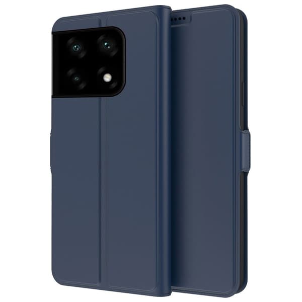 Glatt og tynt premium PU-skinnetui for OnePlus 10 Pro - Blå
