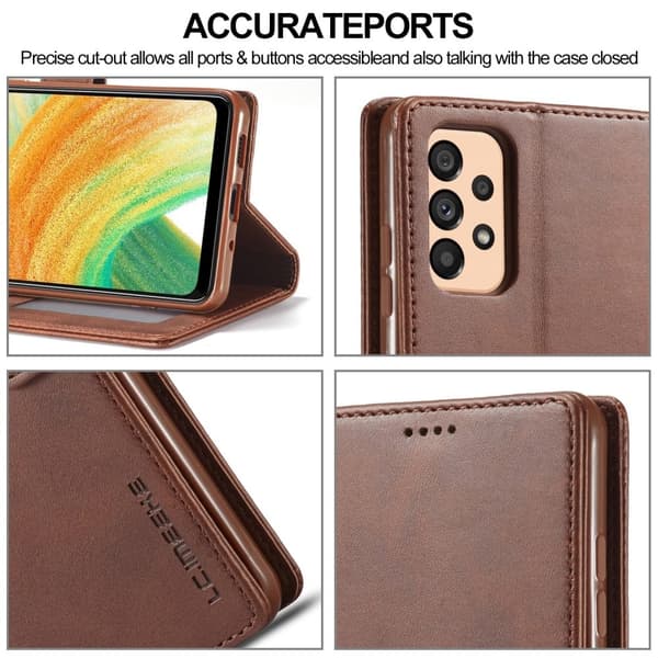 LC.IMEEKE Samsung Galaxy A33 5G flip case - Harmaa