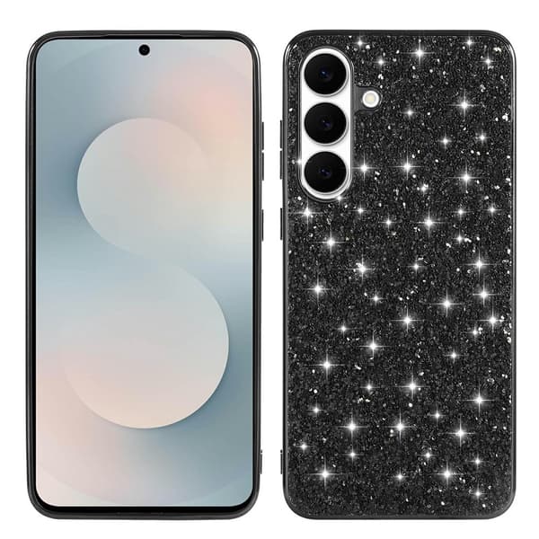 Glitter Samsung Galaxy S25 FE kotelot - Musta
