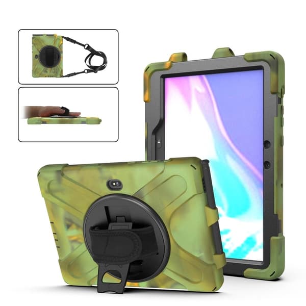 Samsung Galaxy Tab Active Pro / Active4 Pro X-formet silikondeksel med stropp - Kamuflasje