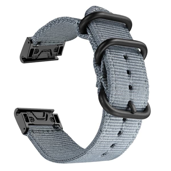 22mm nailon kellohihna Garmin ja Coros kellolle - Harmaa