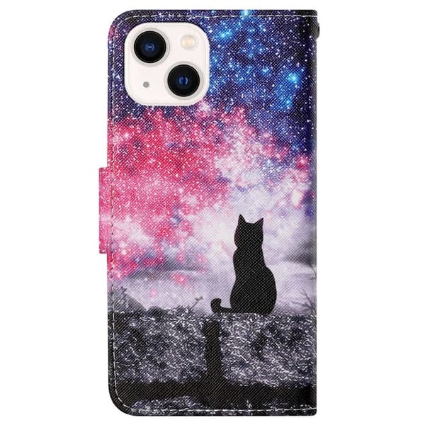 Wonderland iPhone 14 Plus flip etui - Stjernehimmel / Kat